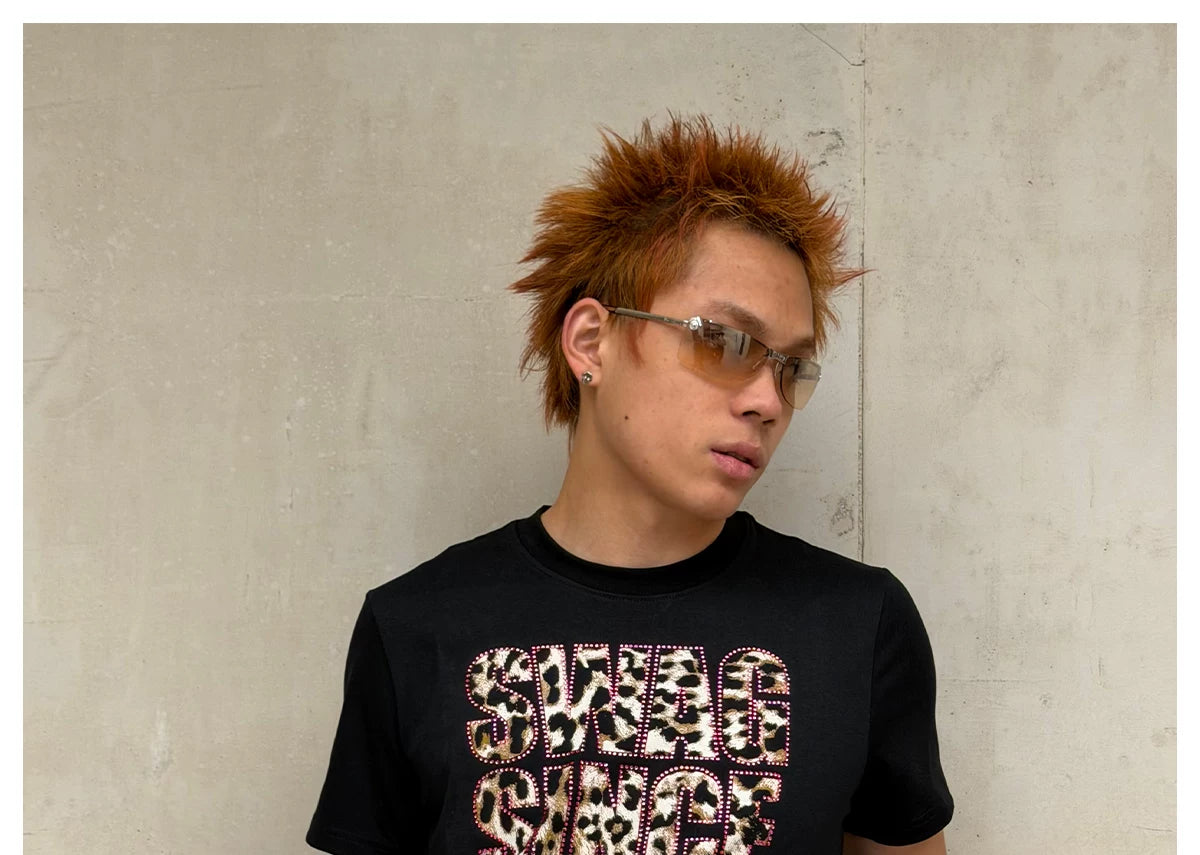 Y2K Fitted Pink Leopard Print Tee