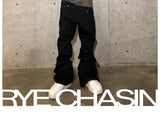 Double Waist Waxed Bootcut Pants