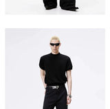Black Straight Flared Casual Pants