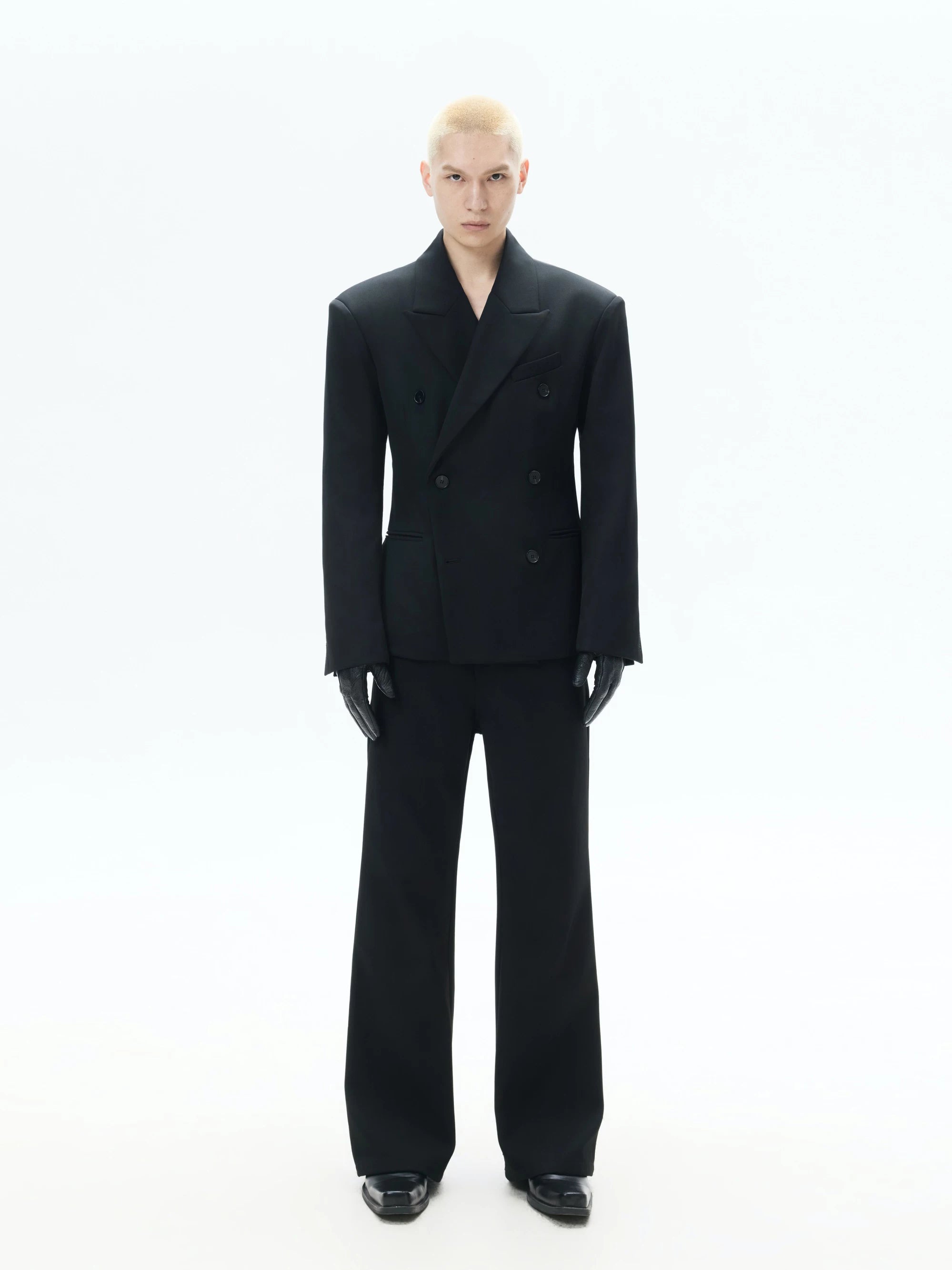 Black Straight Leg Casual Pants