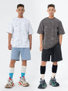 Men's Loose Gray Tie-Dye Print Tees