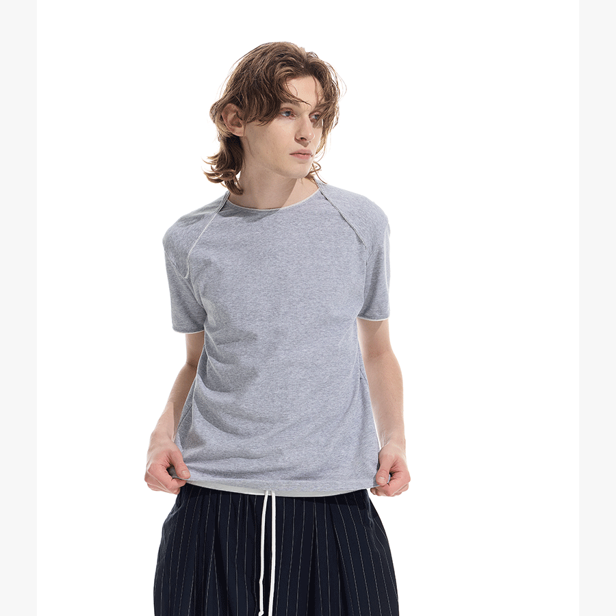 Tri-color Sorona Lace Raglan Slim Tee