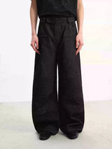 Washed Wide Leg Straight Denim Jeans