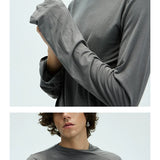 Slim Fit Two-Color Long Base Tees