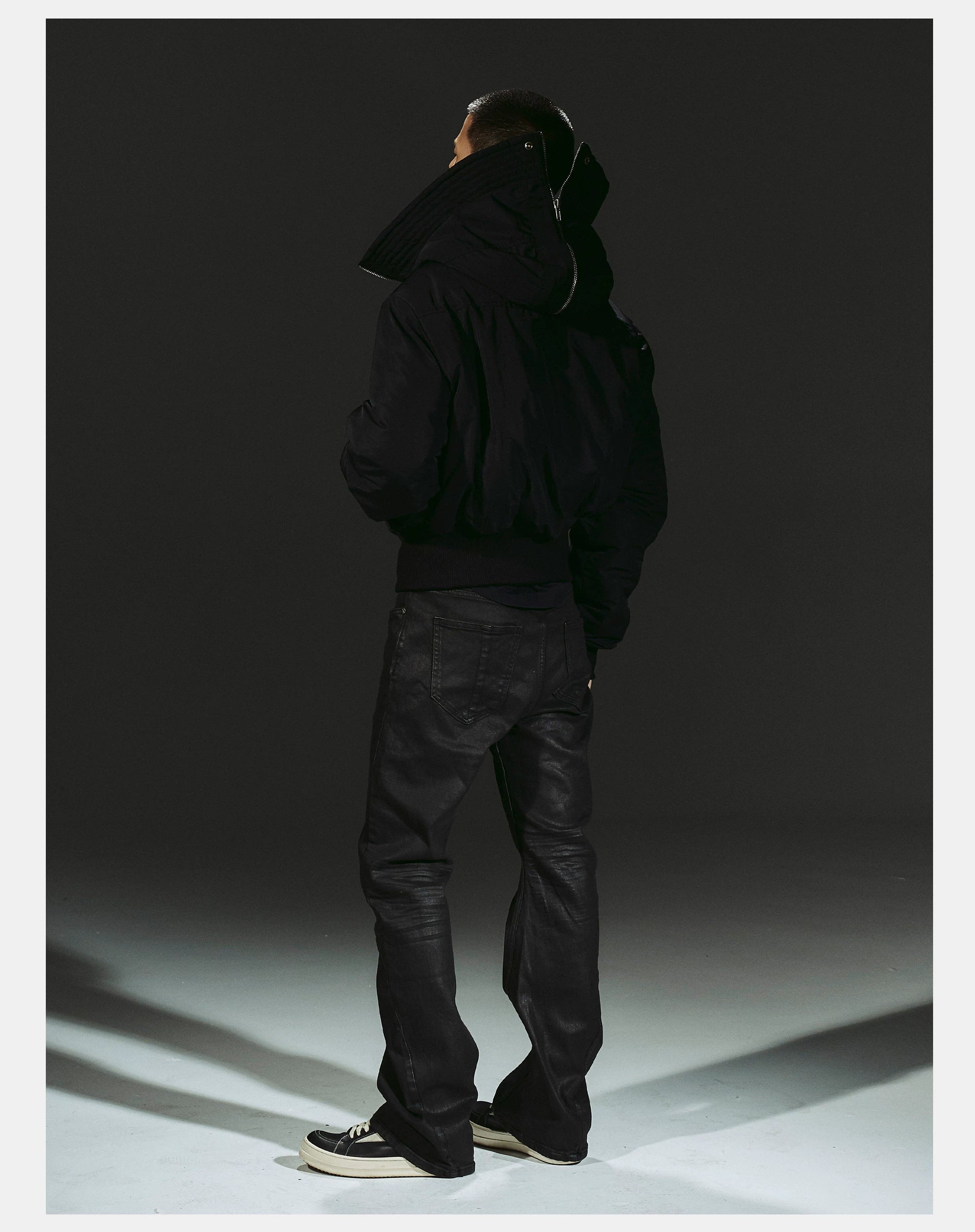 Dark 3M Oversized Hooded Bomber Jacket