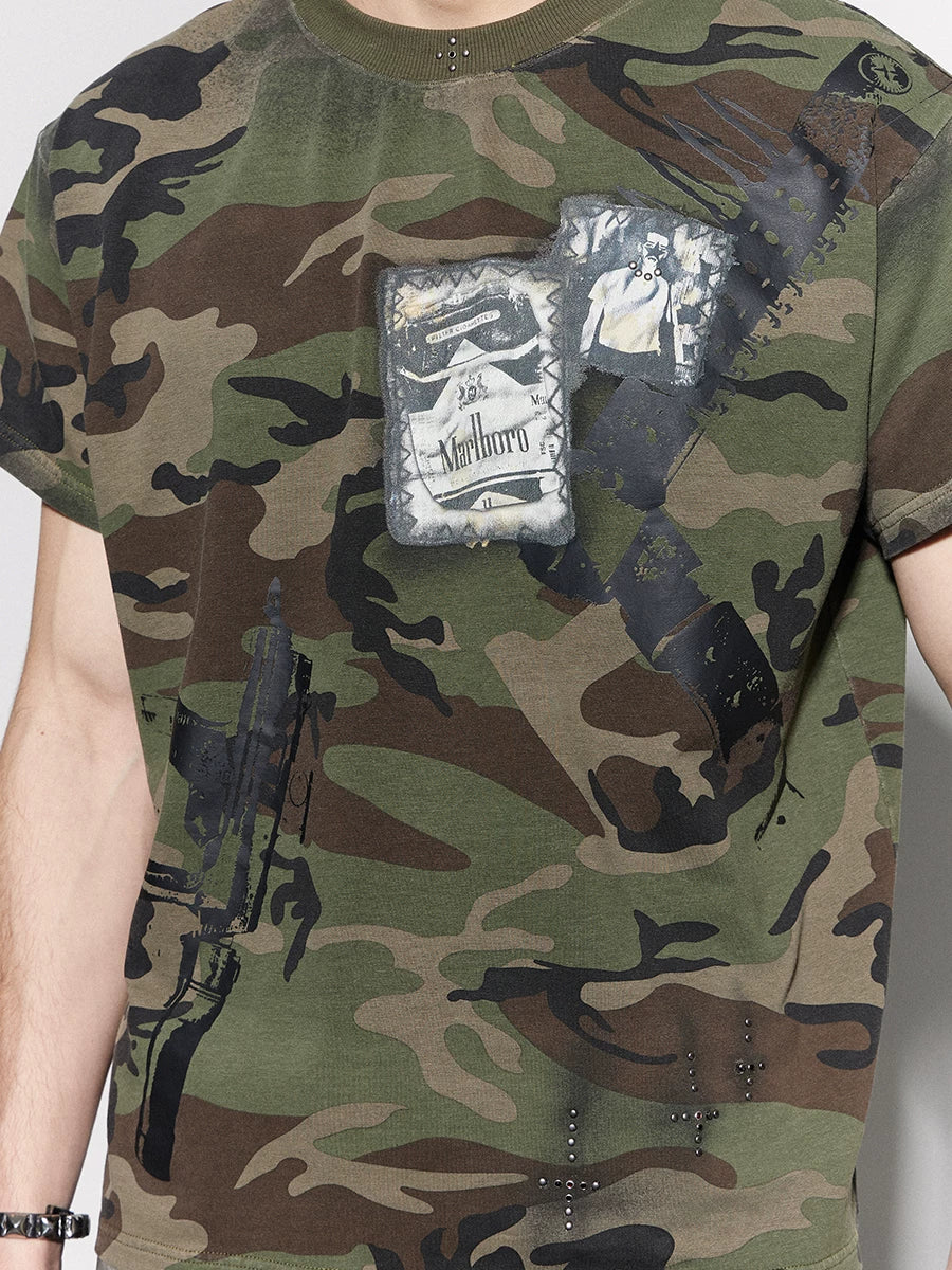 American Camo Cross Gun Tee