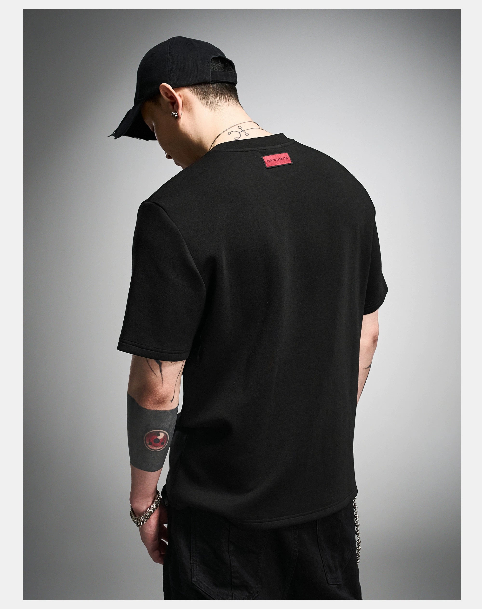 Black Boxy Short Sleeve Modal Tee