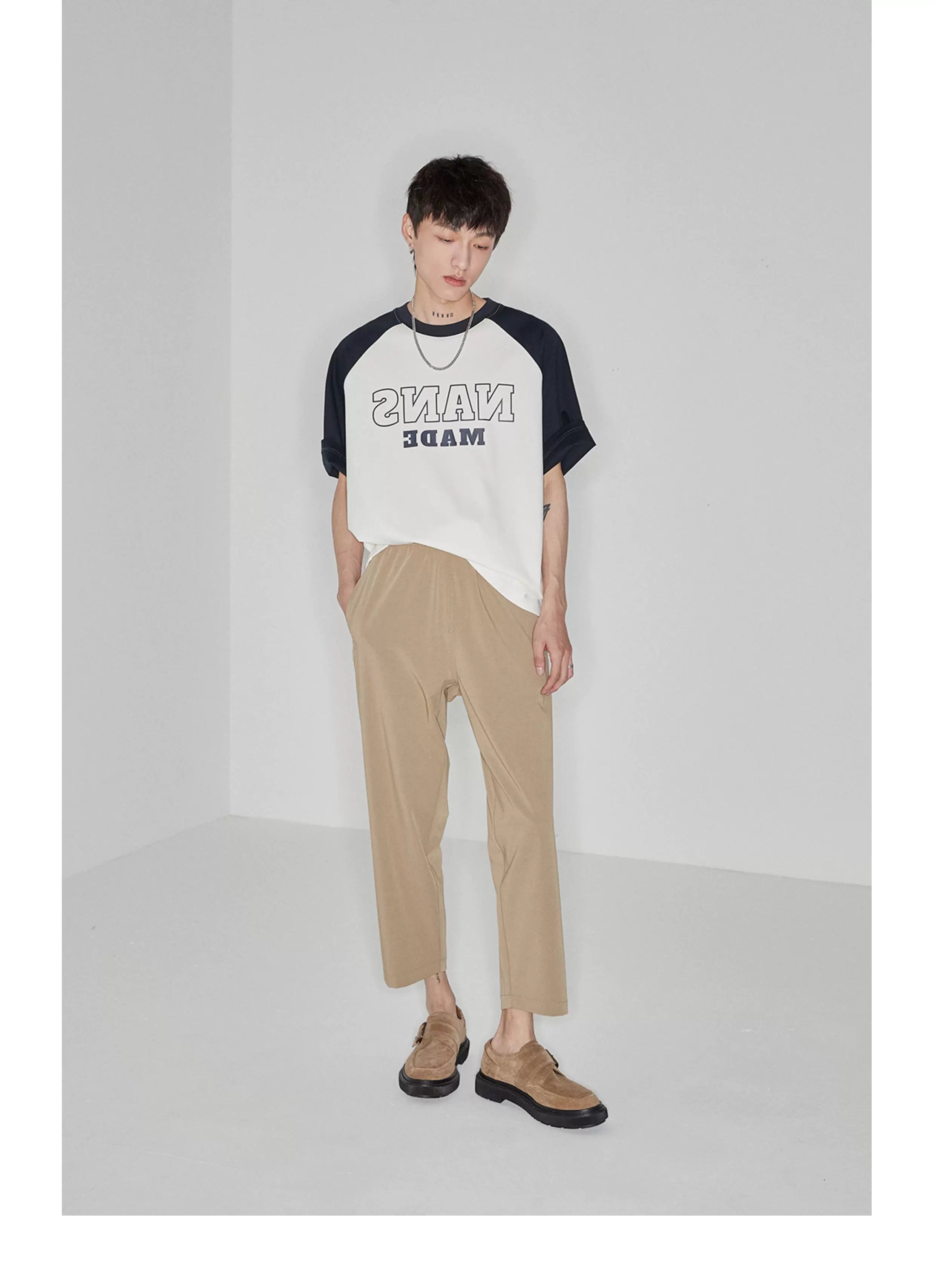 Drapey Stretchy Elastic Waist Cropped Pants