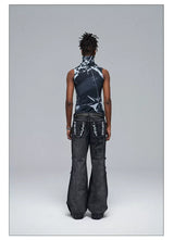 Fringed Ripped Washed Straight Jeans