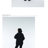 Two-Tone Cross Zip Hooded Turtleneck Cardigan