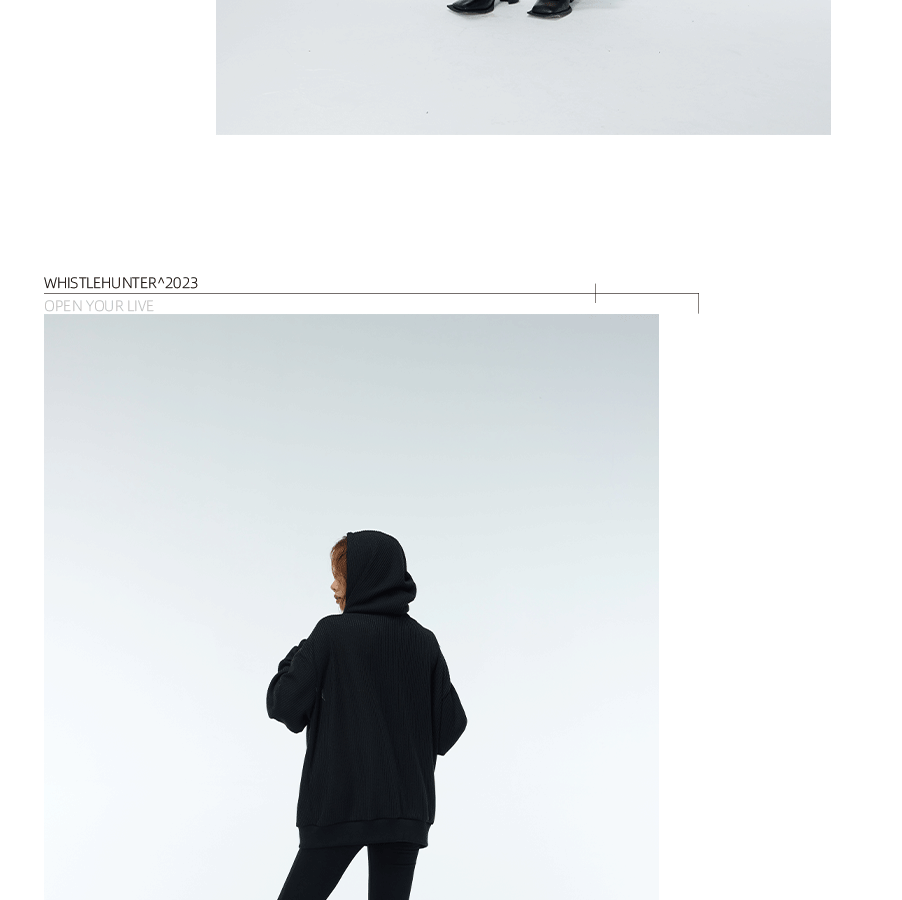 Two-Tone Cross Zip Hooded Turtleneck Cardigan