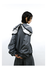 Multiple Zippers Double-sided Spliced Sweatshirt