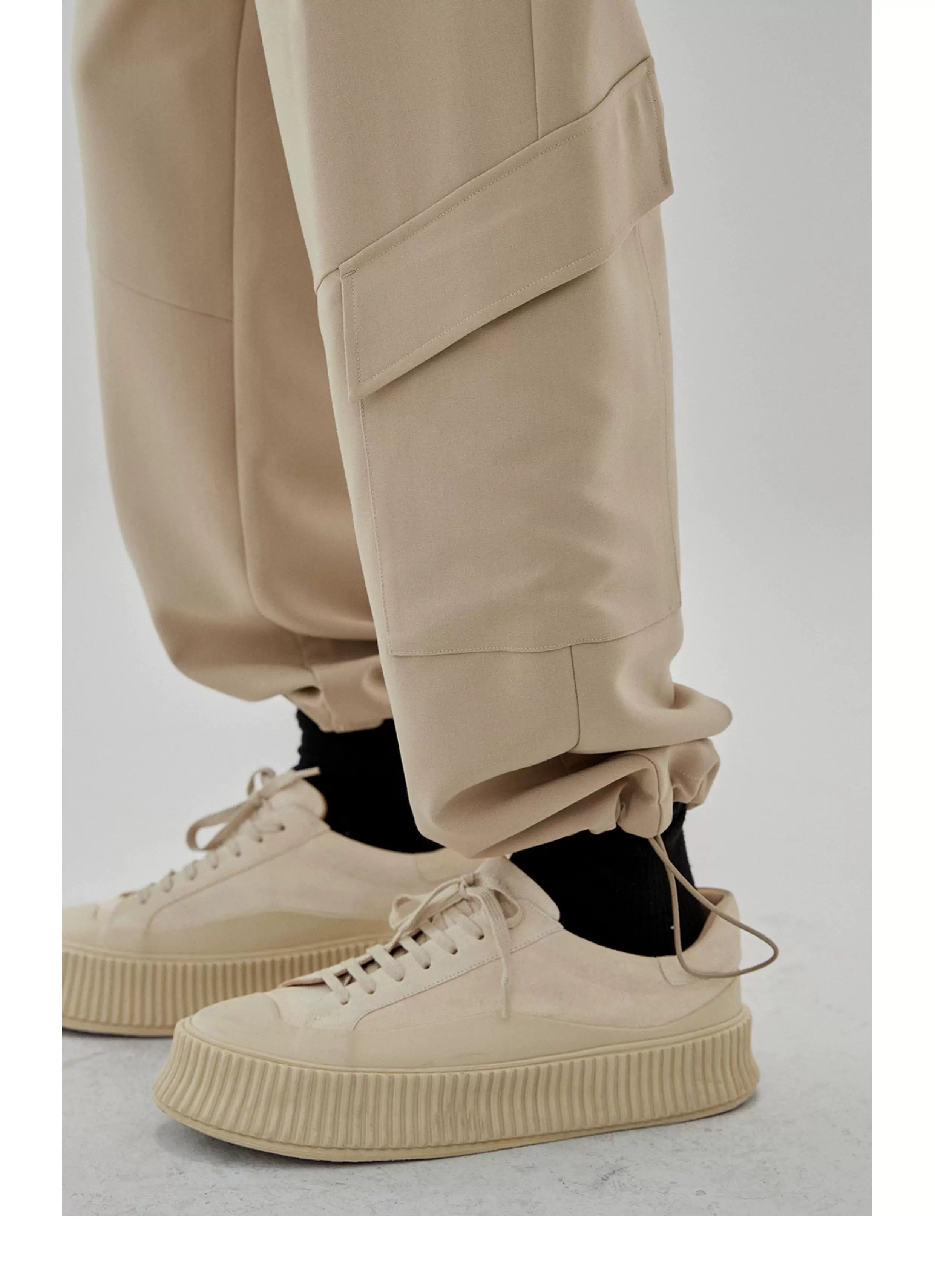 Tapered Drawstring Pocket Cargo Pants