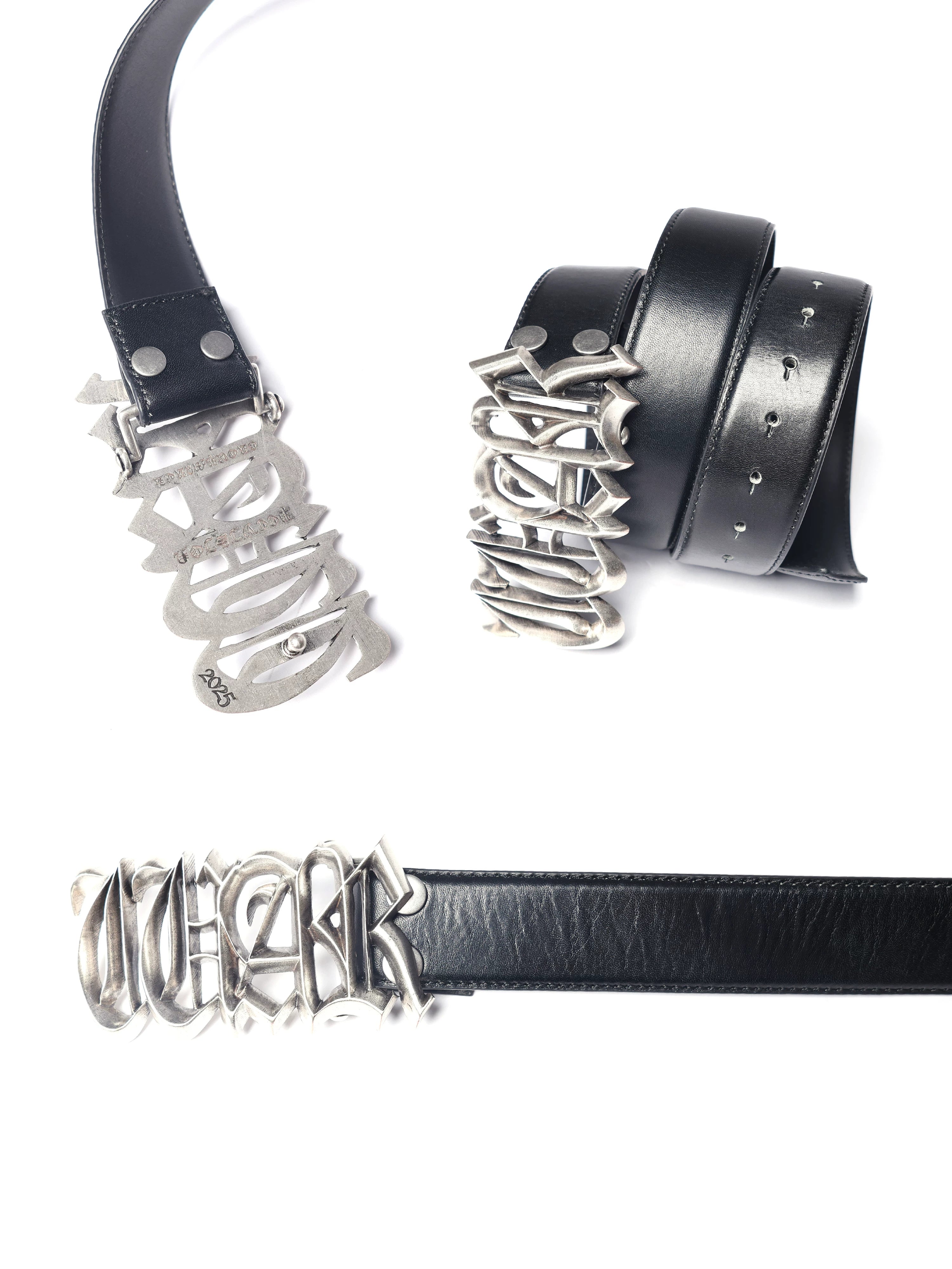 Vintage Sanskrit Full Grain Leather Belt