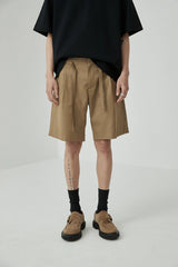 Draped Drawstring Elastic Waist Pleated Shorts