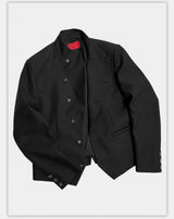 Structured Shoulder Wrinkle-Resistant Linen Slim Blazer