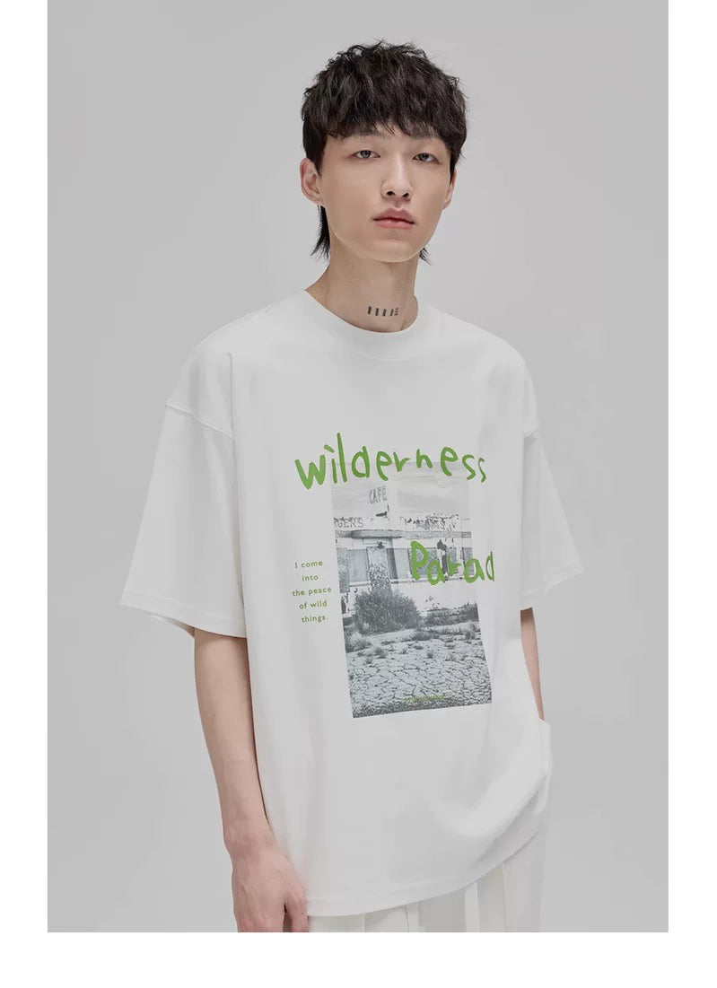 Graffiti Print Double Mercerized Tee