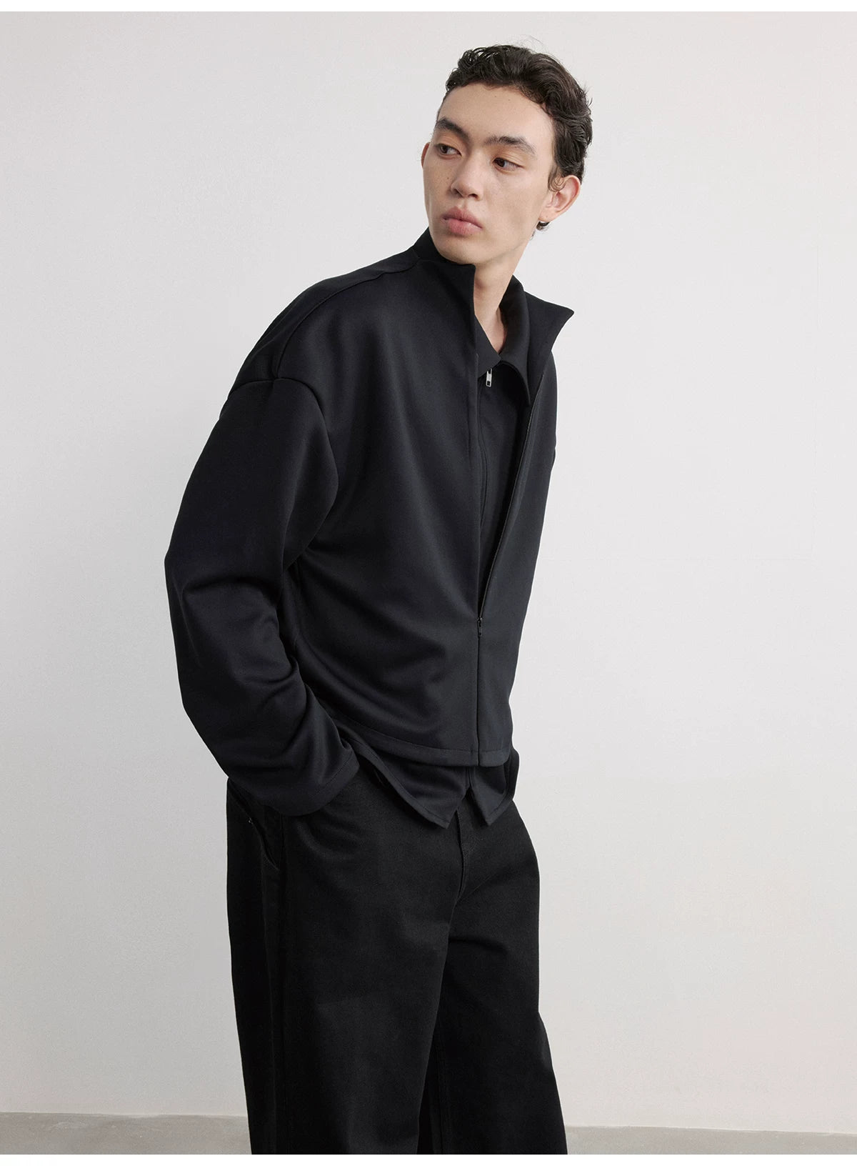 Double Layer Tencel Zipper Shirt