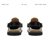 Adjustable Platform Cork Leather Mules