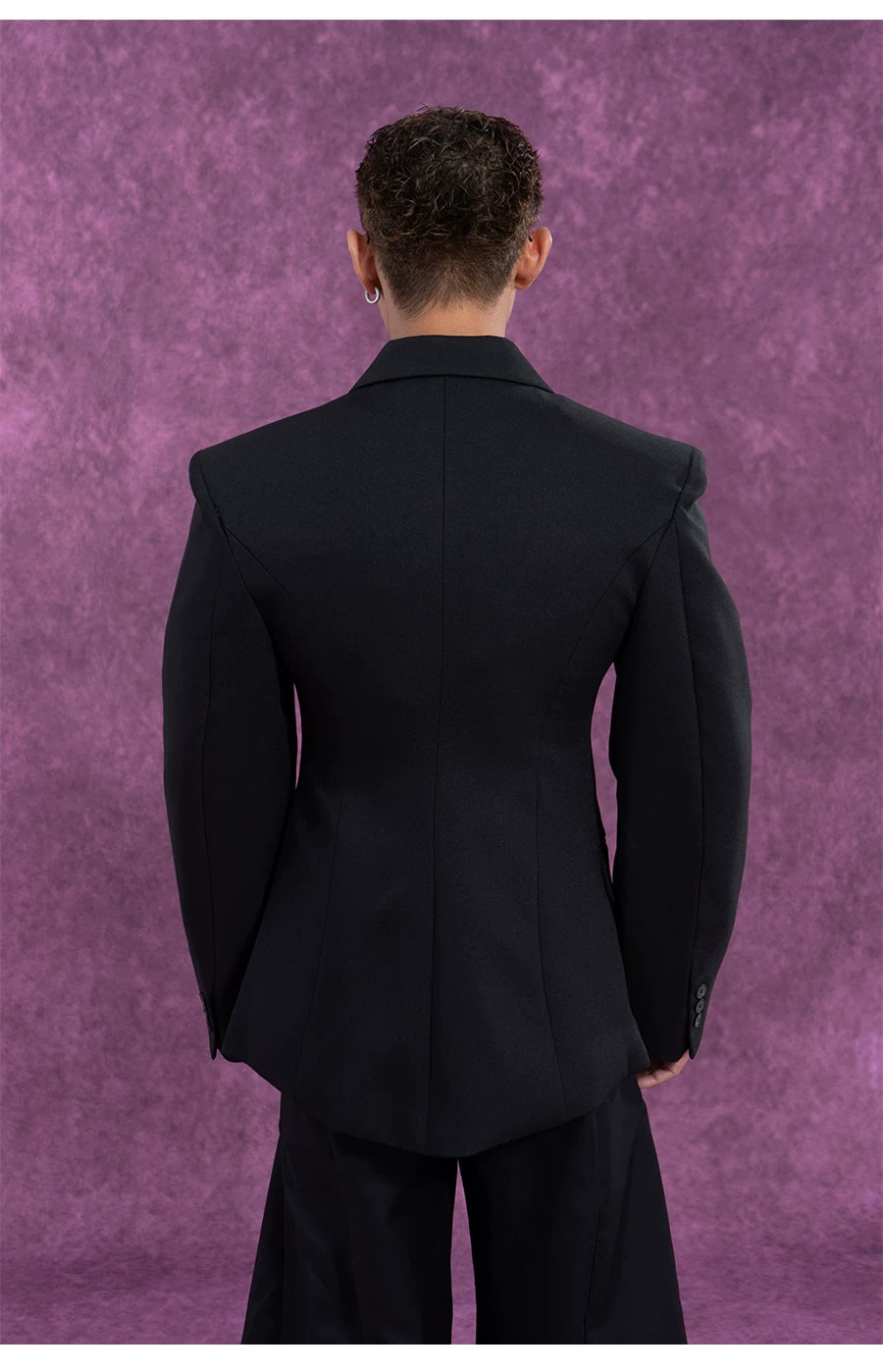 Vintage Casual Dark Grey Structured Blazer