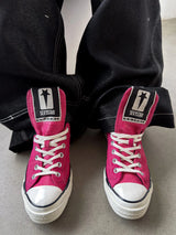 Pink Long-Tongue Vulcanized Sneakers