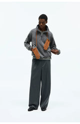 Merino Wool Casual Pleated Straight Pants