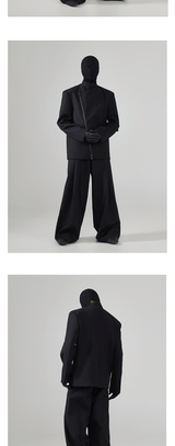 Black Loose Men's Suit Coat