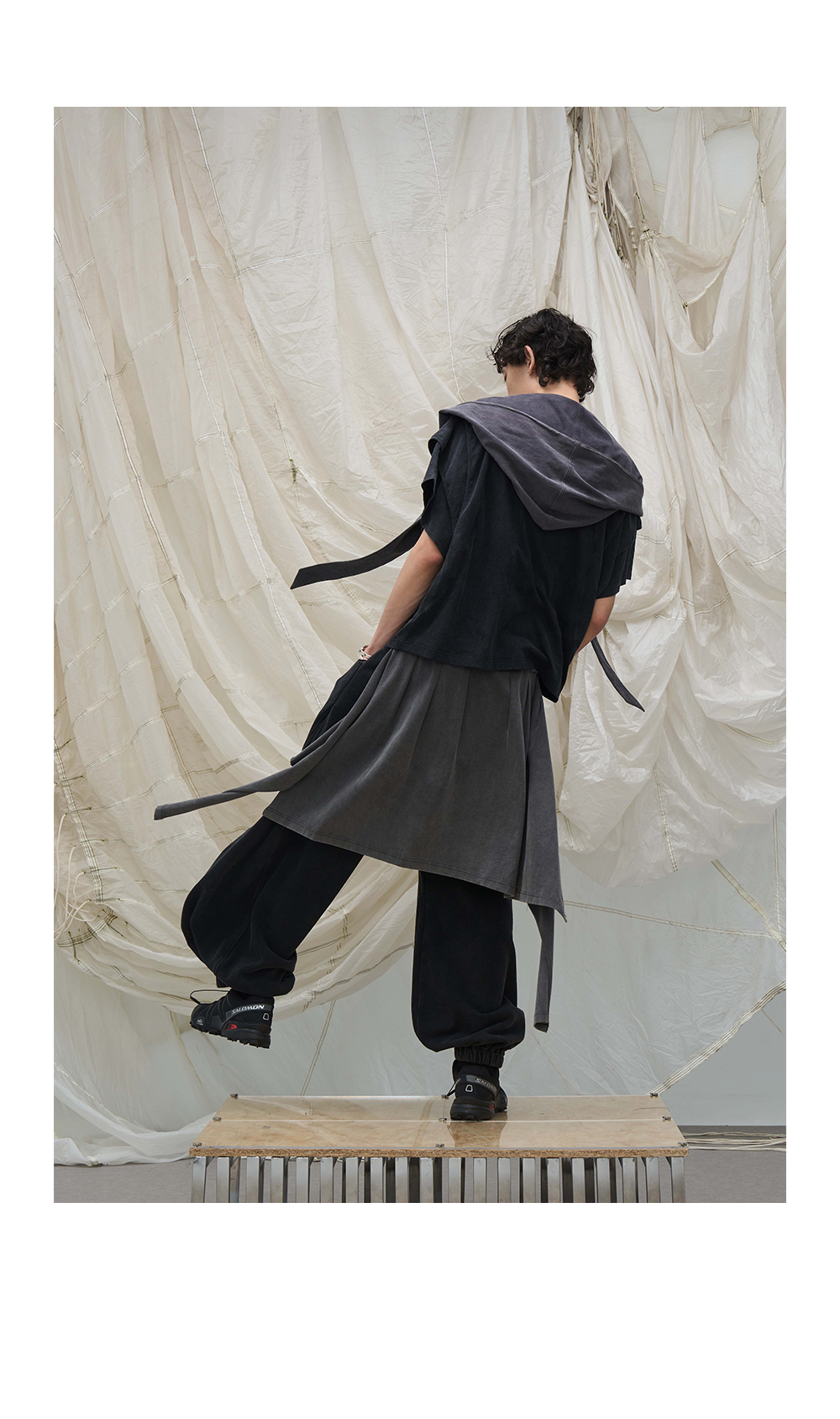 Casual Washed Detachable Tee Flap Sweatpants