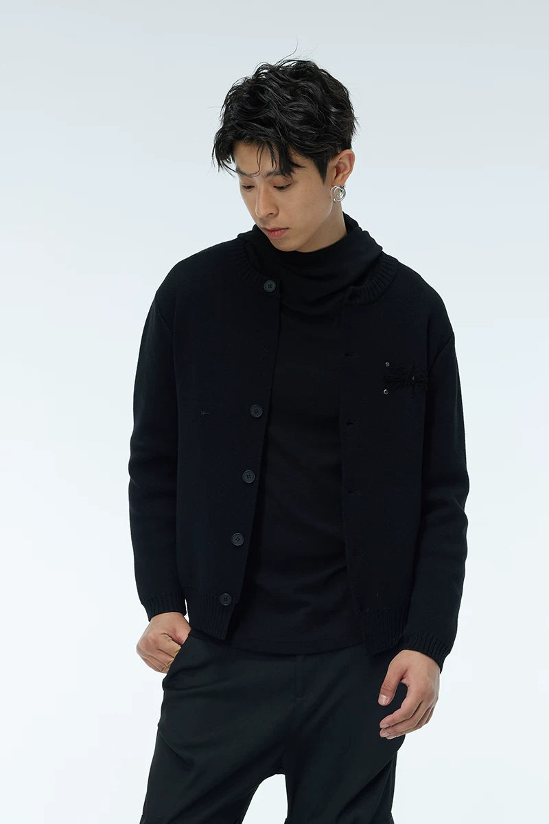 Rivet-Trimmed Two-Tone Cardigans