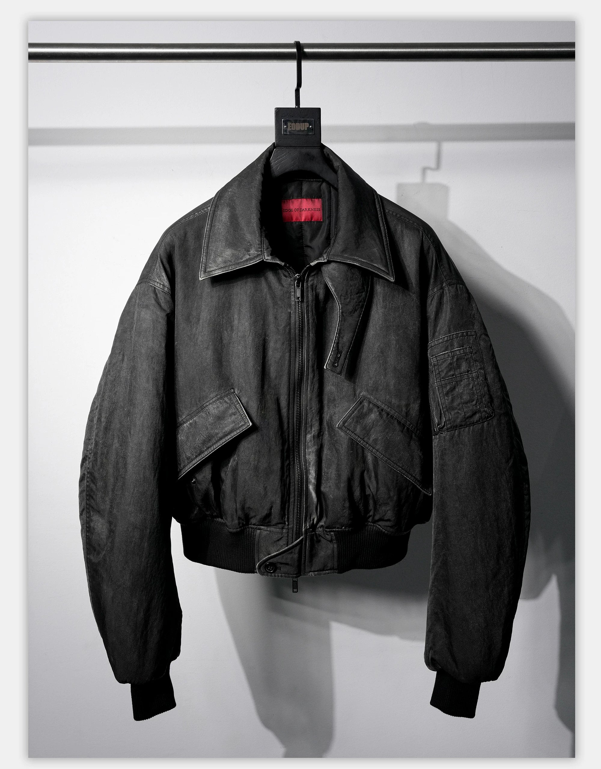 Distressed Boxy Two-Tone 3M Fleece Bomber