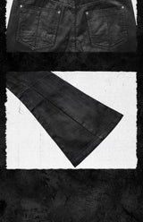 Nightfang Black Waxed Flared Jeans
