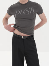 Slim Fit Rhinestone Short Sleeve Tee