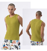 Loose Multi-color Crew Neck Sweater Vest