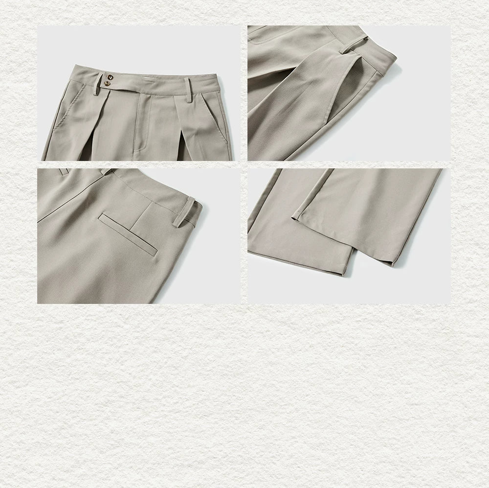 Pleated A-line Tailored Casual Pants