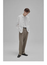 Basic Satin Slub Curved Hem Shirt