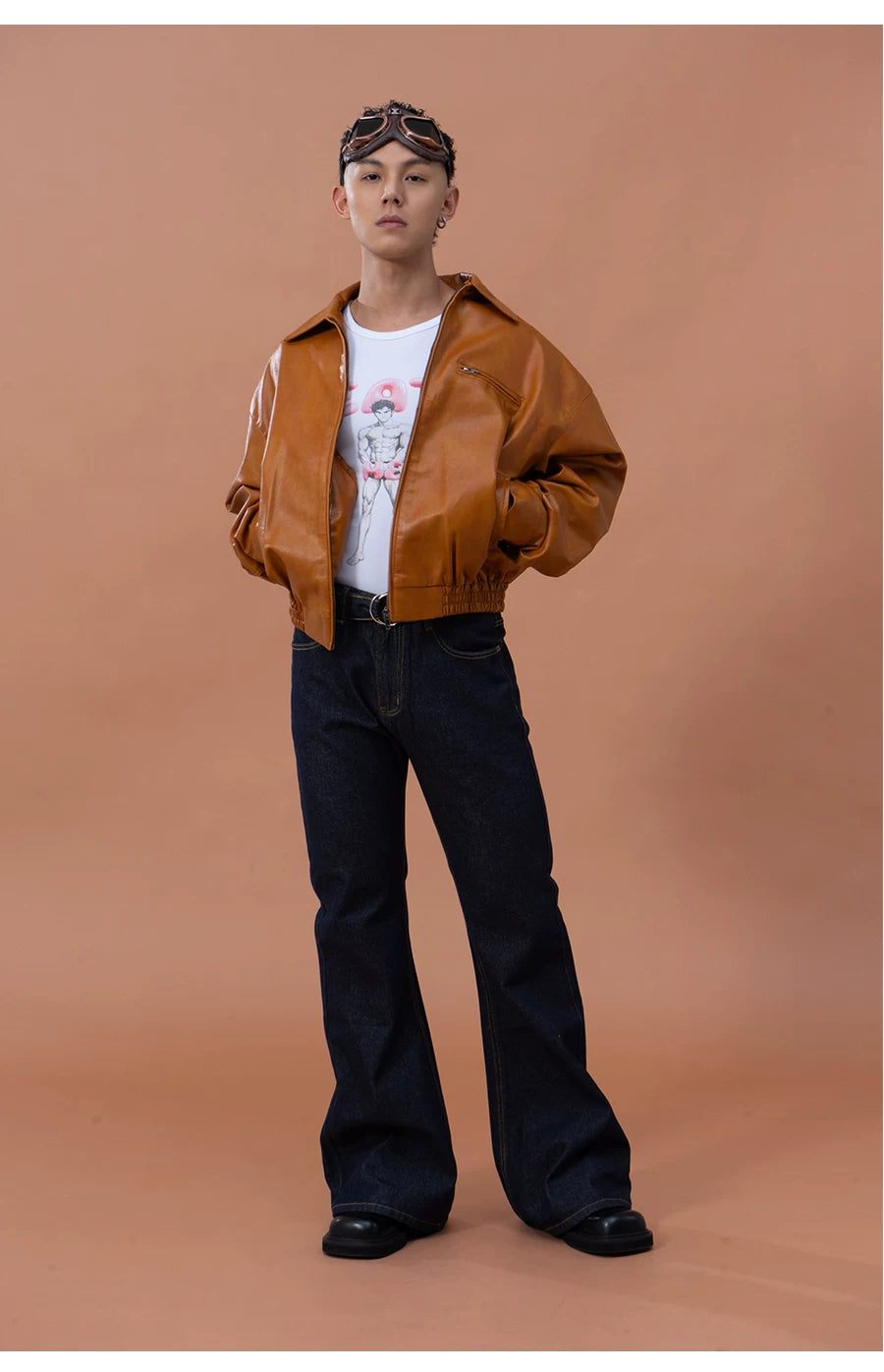 Men's Dark Blue Slim Flared Jeans