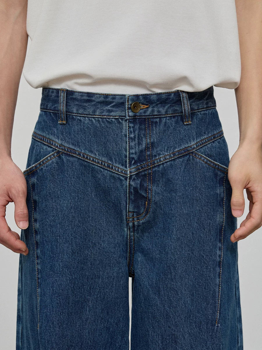 13 Oz Washed Straight Leg Jeans