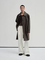 Waist-Adjustable Striped Flared Merino Wool Pants