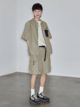 Magnetic Belted Elastic Multi-pocket Shorts