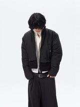 Oversized Curved Sleeves Ribbed Down Jacket