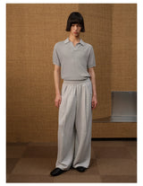 Polo Collar Ice Silk Knit Tees