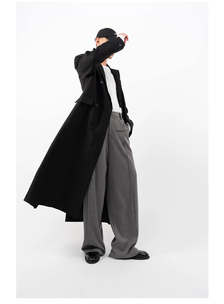 Men's Oversized Two-tone Windproof Trench Coat
