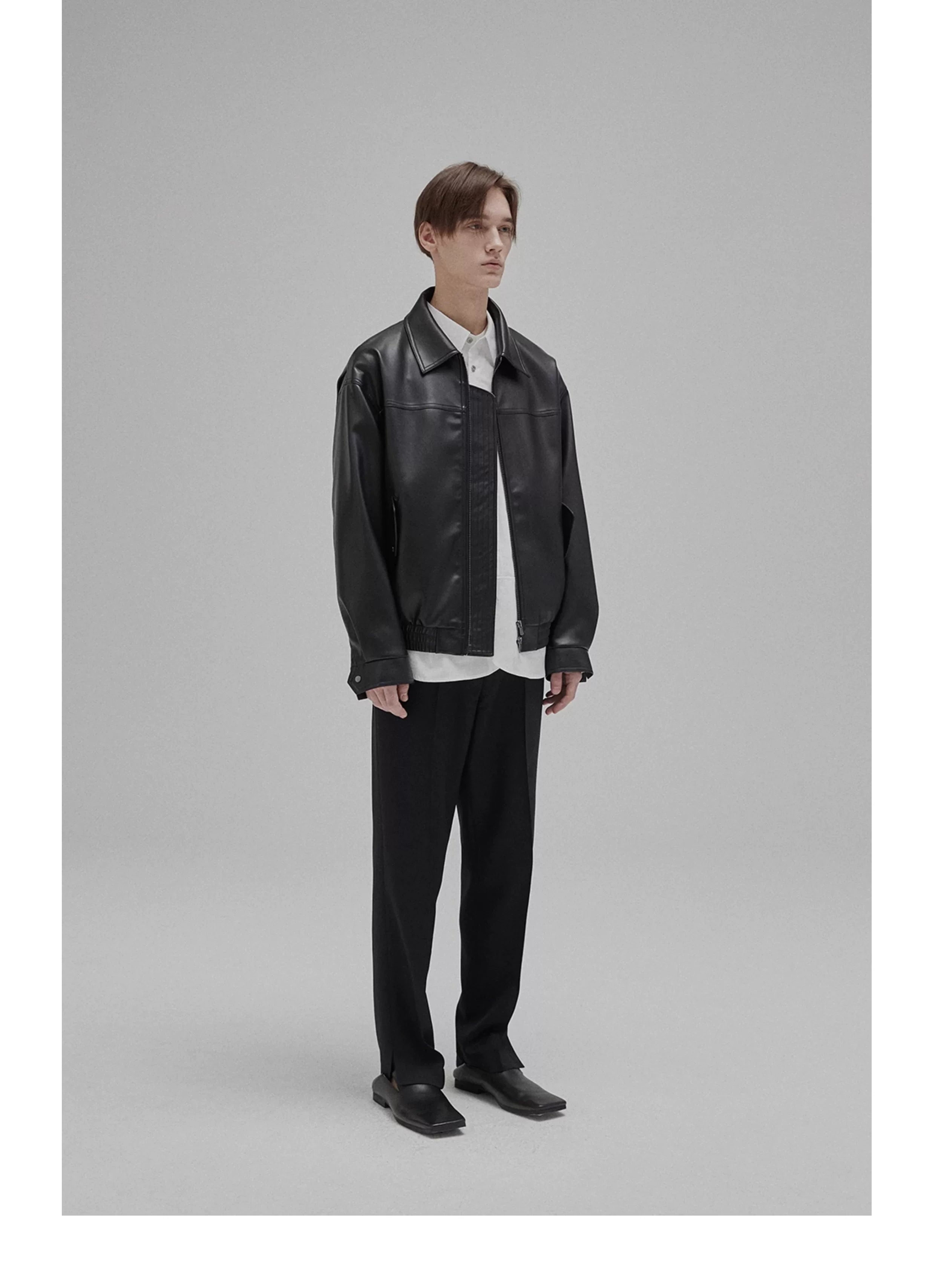 Basic Satin Slub Curved Hem Shirt