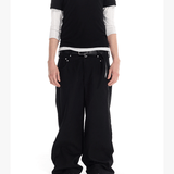 Men's Rivet Washed Distressed Straight Pants