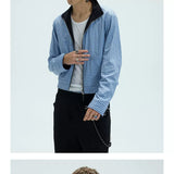 Reversible Plaid Embroidered Zip-front Fleece Jacket