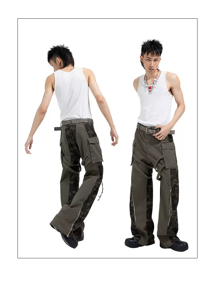 Military Green Camo Cargo Pants