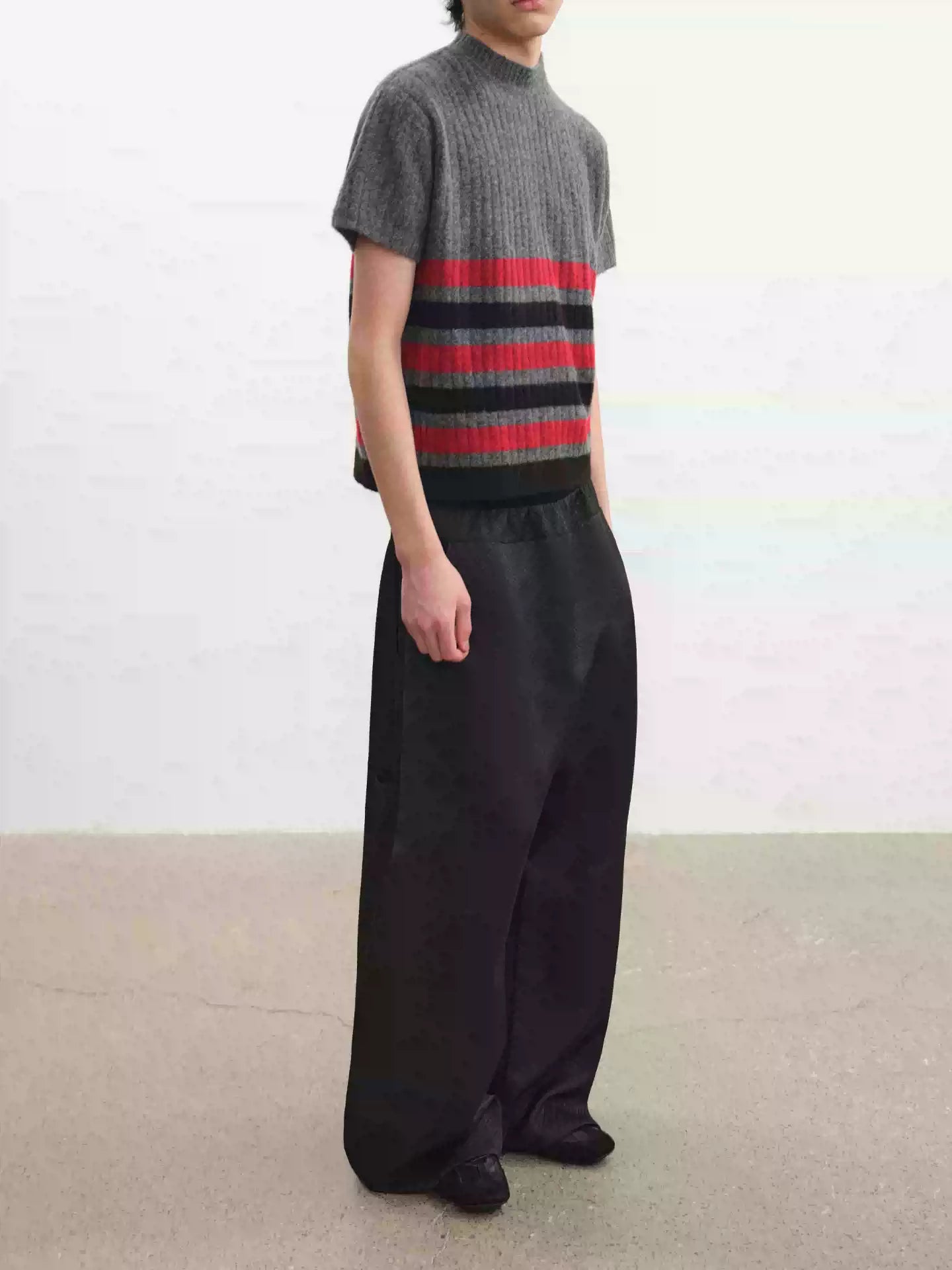 Striped Short Sleeve Round Neck Tee