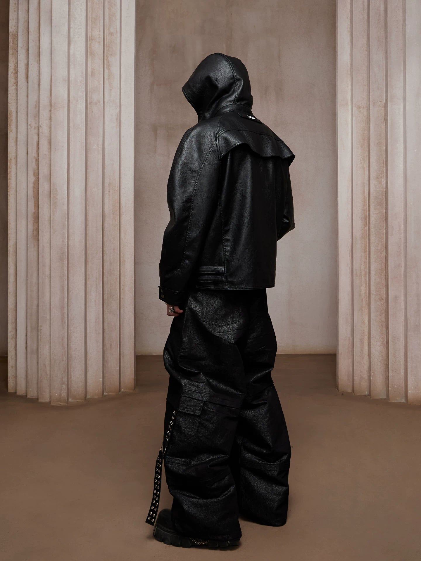 American Fur-lined Hooded Leather Biker Jacket