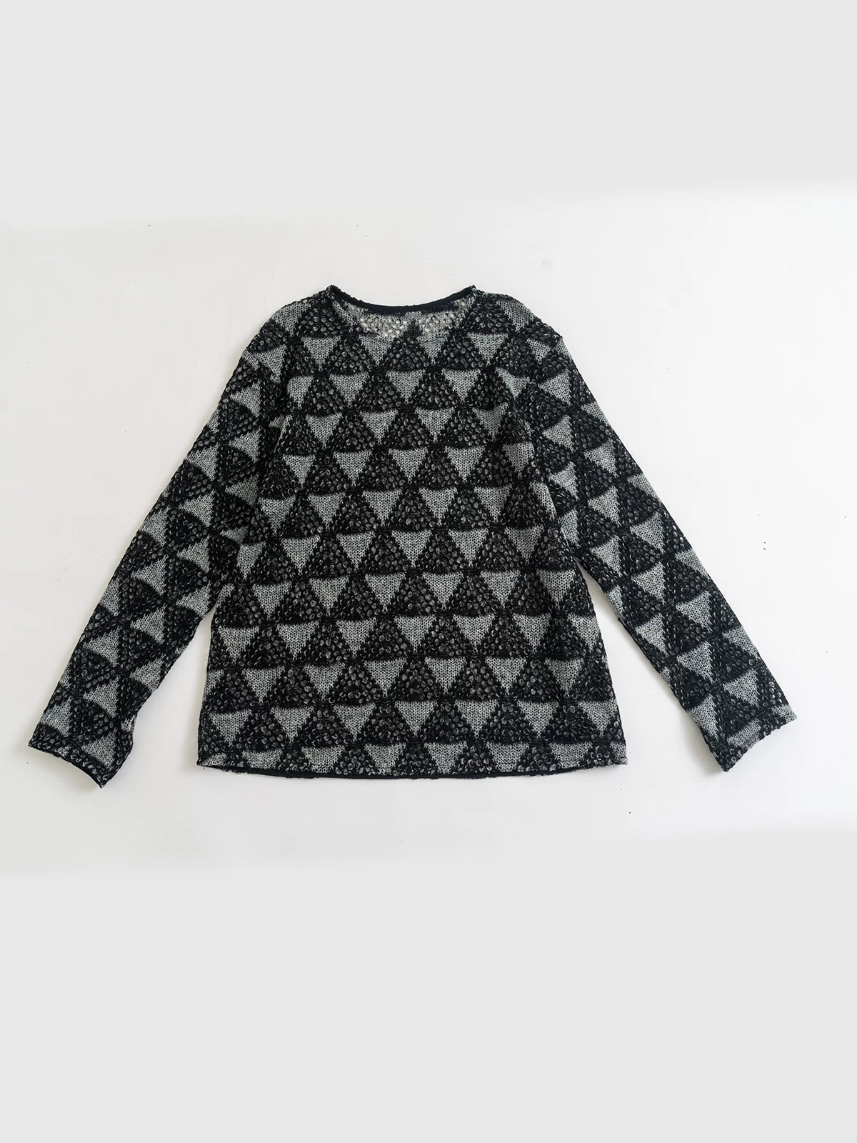 Loose Vintage Triangle Mesh Sweater
