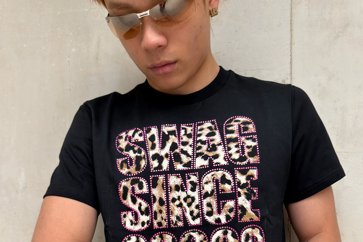 Y2K Fitted Pink Leopard Print Tee